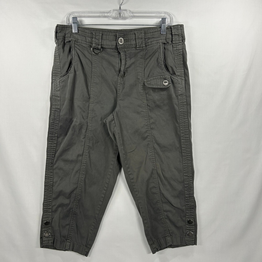 Vintage Y2K Style & Co. Gray Utility Cargo Crop Pants Size 12